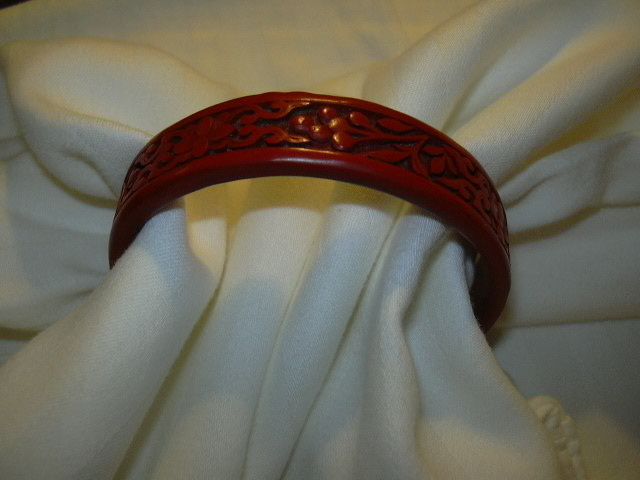 Cinnabar Red Bangle Bracelet Cinnabar Red Bangle Bracelet