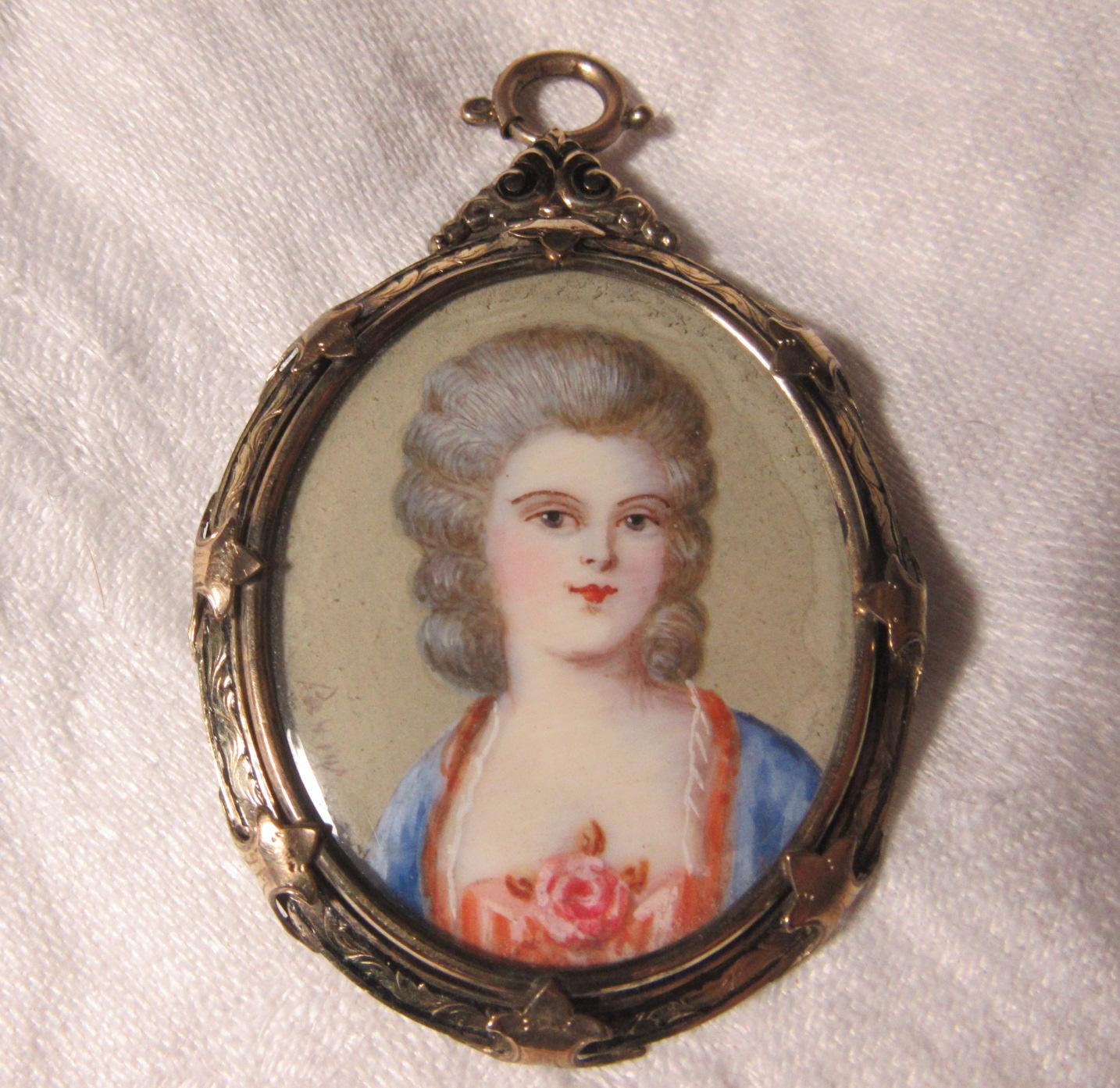 Miniature Portrait Brooch Elegant Lady Jewelry Art Miniature Portrait Brooch Elegant Lady Jewelry Art