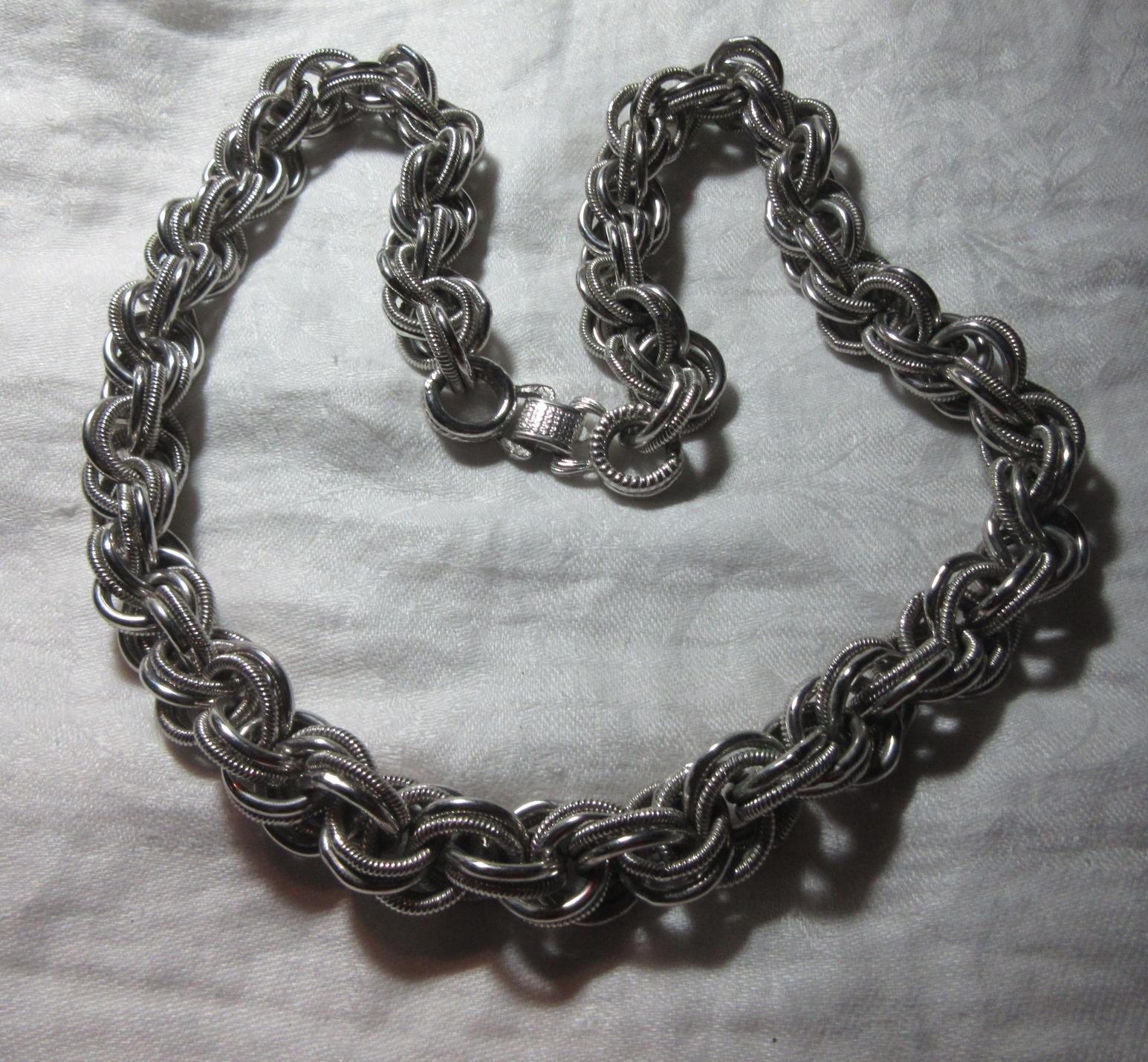 Coro Silver Tone Metal Necklace Bracelet Set Coro Silver Tone Metal Necklace Bracelet Set