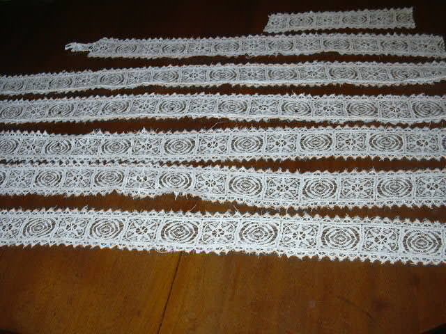 Old Linen Lace Wide Edging Strips Old Linen Lace Wide Edging Strips