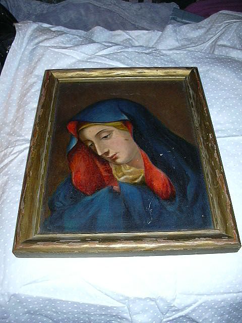 Virgin Mary Mater Dolorosa Old Original Painting Virgin Mary Mater Dolorosa Old Original Painting