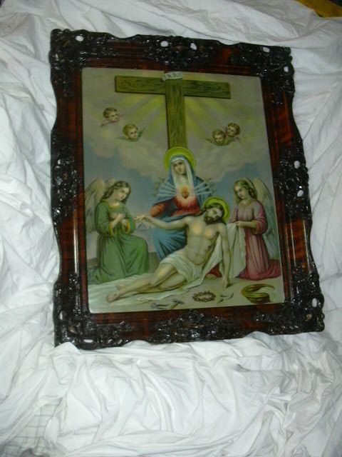 Virgin Mary Immaculate Heart Crucifixion Print Framed Religious Art Virgin Mary Immaculate Heart Crucifixion Print Framed Religious Art