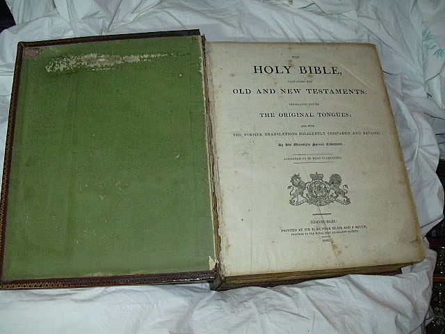 Antique Family Altar Bible 1822 Edinburgh Leather Antique Family Altar Bible 1822 Edinburgh Leather