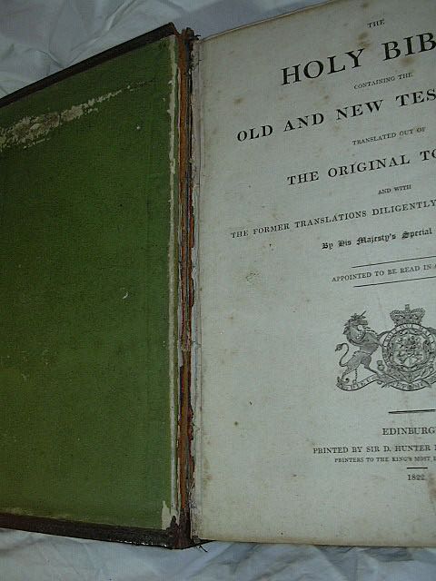 Antique Family Altar Bible 1822 Edinburgh Leather Antique Family Altar Bible 1822 Edinburgh Leather