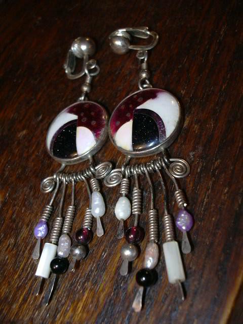 Ricky Frank Sterling Silver Cloisonne Enamel Earrings Artist Signed & Dated Fine Art Jewelry Ricky Frank Sterling Silver Cloisonne Enamel Earrings Artist Signed & Dated Fine Art Jewelry