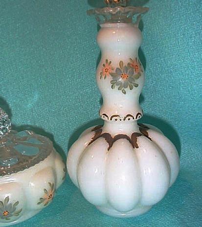 Fenton Melon Vanity Set Powder Box & Cologne Fenton Melon Vanity Set Powder Box & Cologne