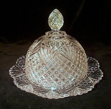 EAPG US Glass Co. Butter Dish Pineapple and Fan EAPG US Glass Co. Butter Dish Pineapple and Fan