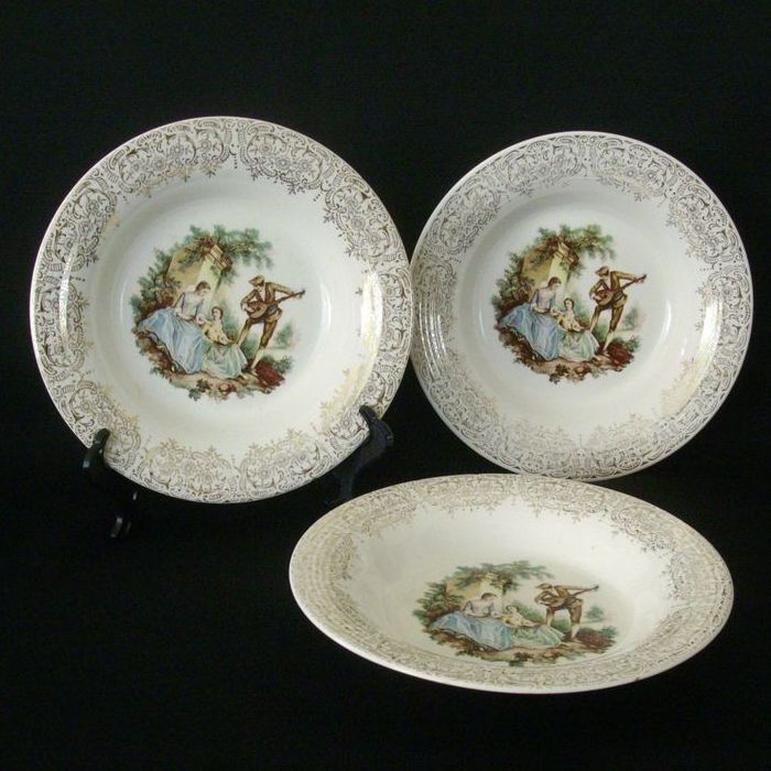 American Limoges Serenade Rimmed Soup Bowls American Limoges Serenade Rimmed Soup Bowls