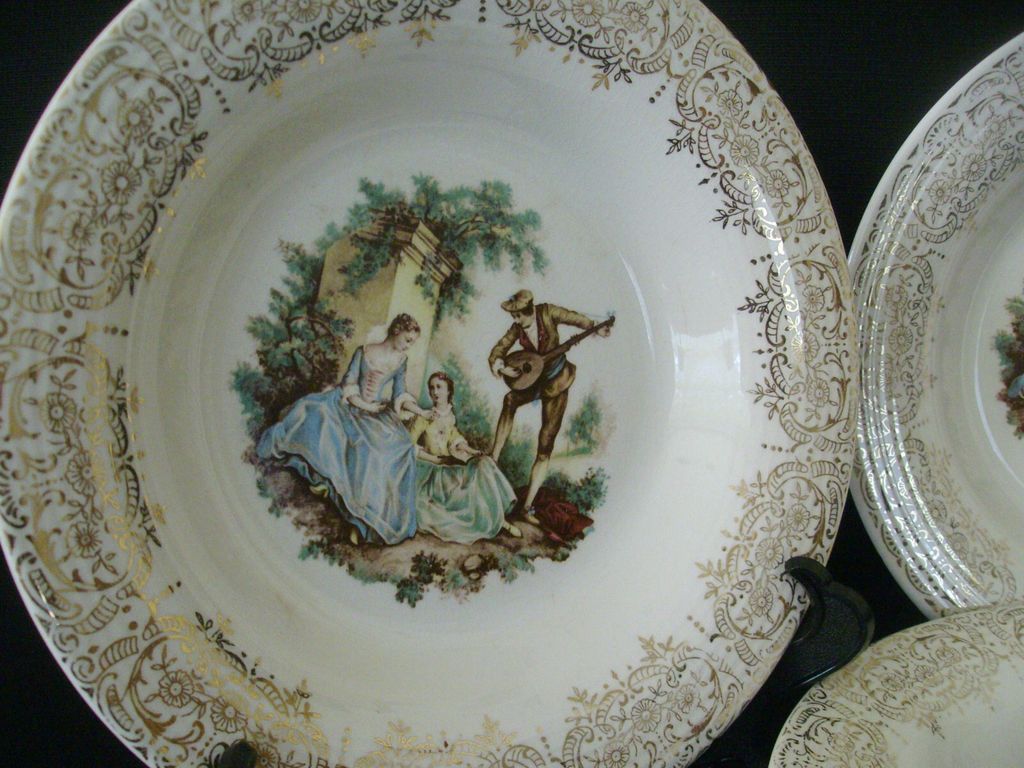 American Limoges Serenade Rimmed Soup Bowls American Limoges Serenade Rimmed Soup Bowls