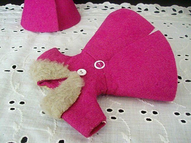 Matching Pair Small Hot Pink Doll Coats Matching Pair Small Hot Pink Doll Coats