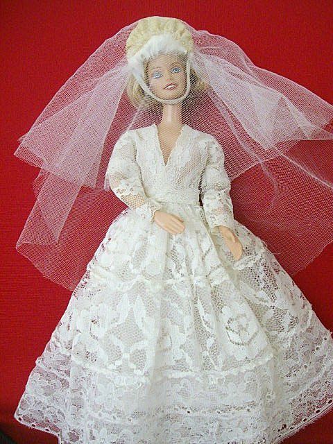 Barbie's Winter Wedding Veil 1880 With Homemade Gown