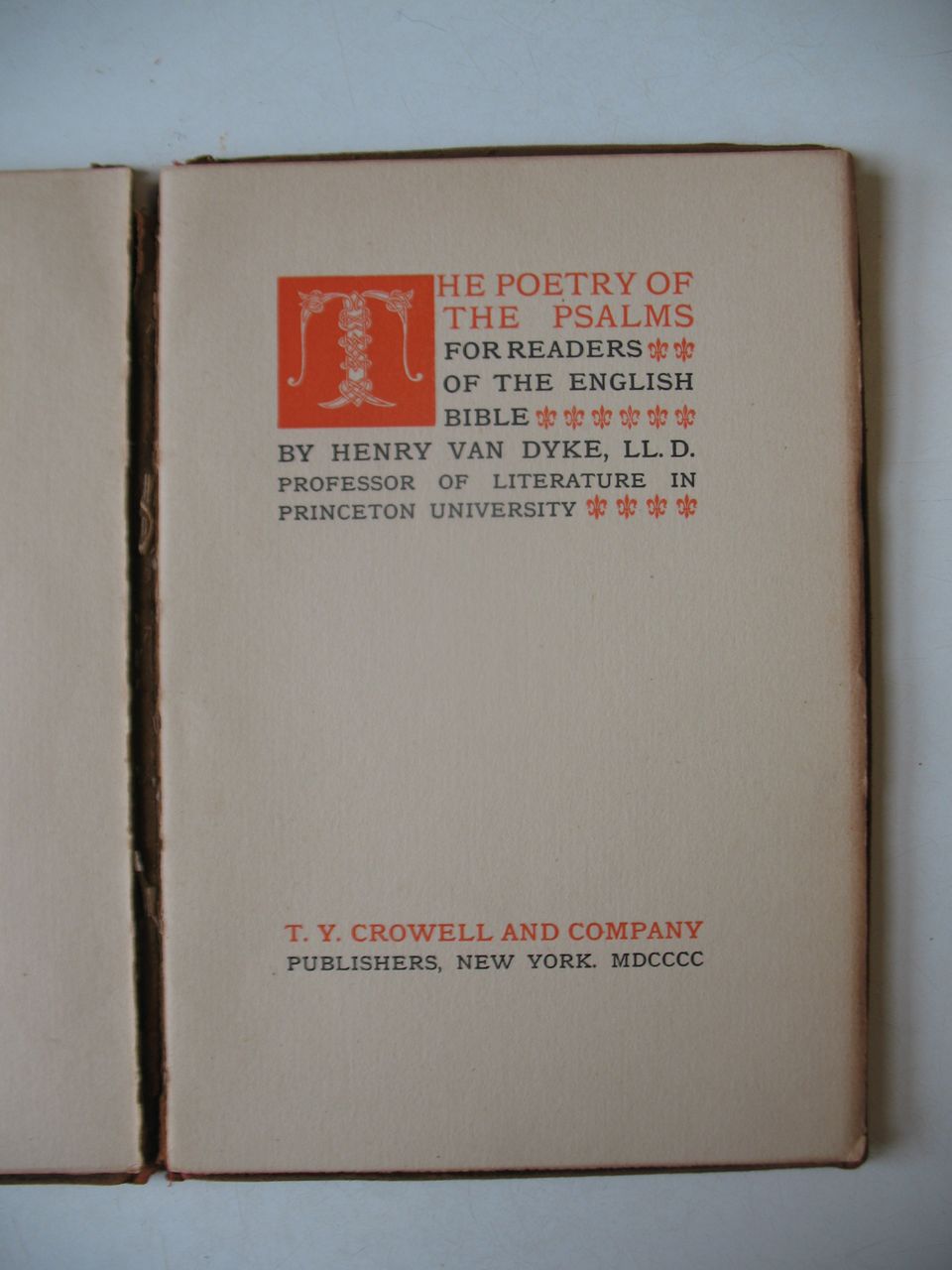 The Poetry of the Psalms by Van Dyke Religious Book Circa 1900 The Poetry of the Psalms by Van Dyke Religious Book Circa 1900