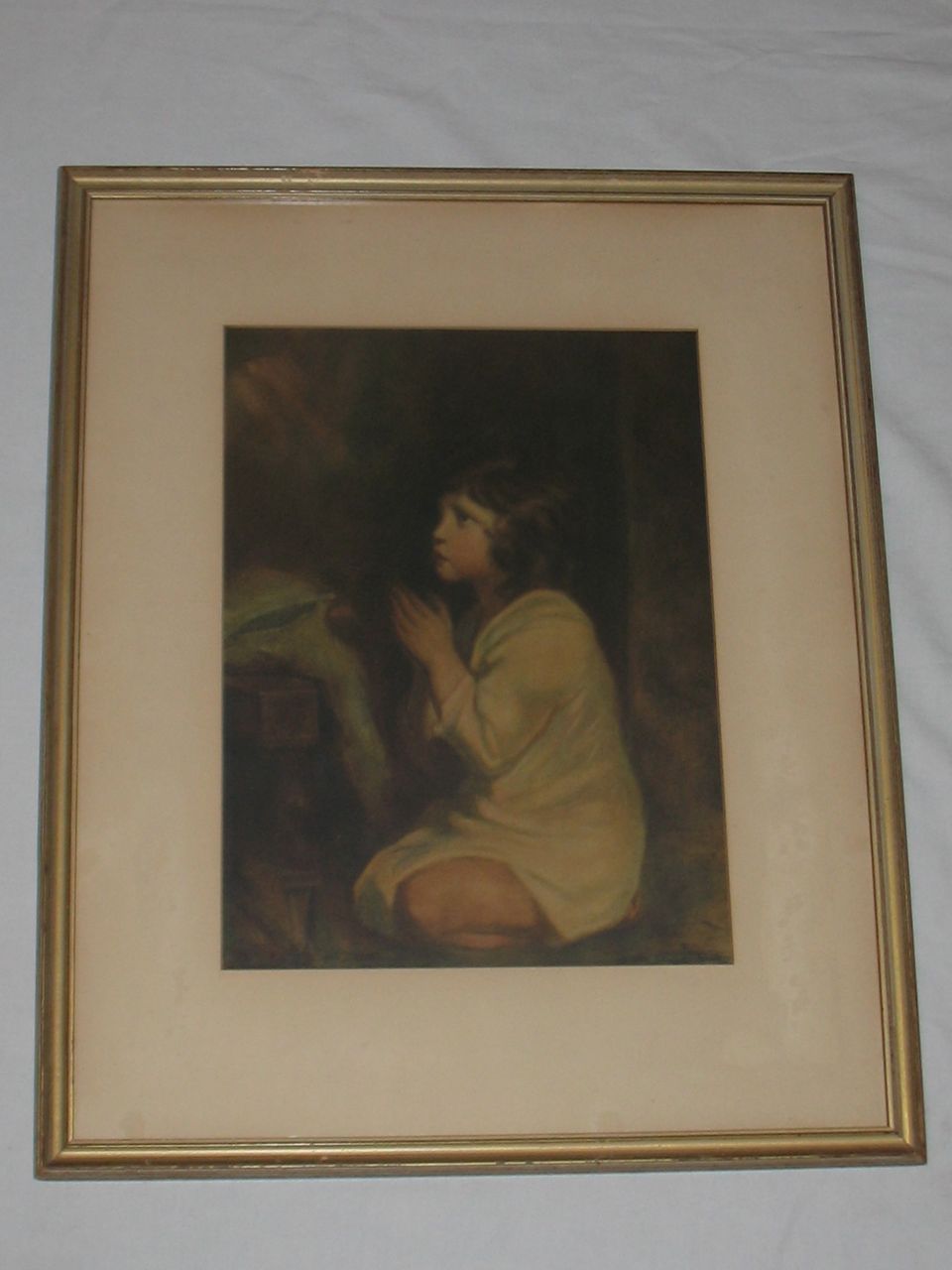 Little Girl Praying Print Circa 1920's Little Girl Praying Print Circa 1920's