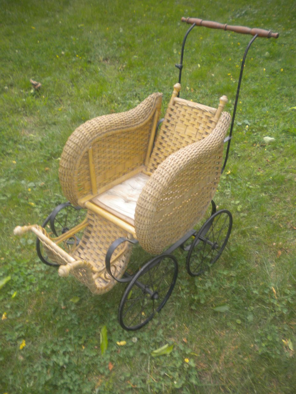 wicker doll stroller