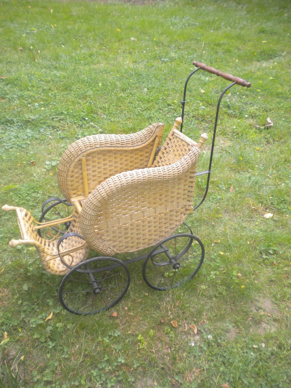 wicker doll stroller