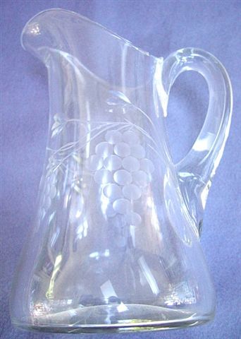 Beautiful Engraved Grape Design Pitcher Beautiful Engraved Grape Design Pitcher