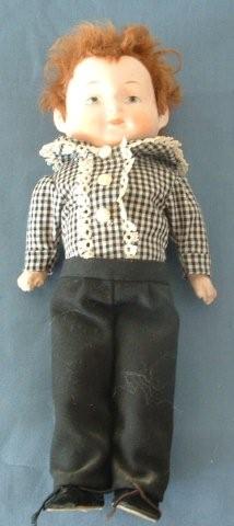 Cute as a Button 9-inch German Composition Boy with Skin Wig Cute as a Button 9-inch German Composition Boy with Skin Wig