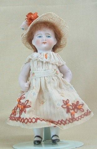 Sweet Marked All Bisque Painted Eye Country Girl Sweet Marked All Bisque Painted Eye Country Girl