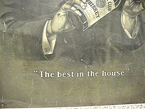 Advertising Tin Sign Garrick Club Old Rye Whiskey Advertising Tin Sign Garrick Club Old Rye Whiskey
