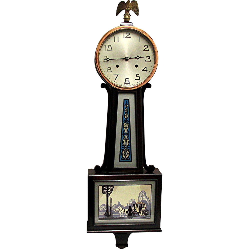 Banjo Clock New Haven Clock Co. from drury on Ruby Lane