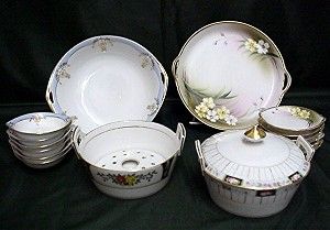 Butter Set Nippon Porcelain Service for Six Butter Set Nippon Porcelain Service for Six