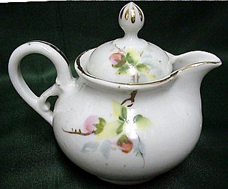 Nippon Syrup Pitcher with Underplate Hand Painted Nippon Syrup Pitcher with Underplate Hand Painted