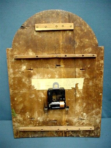 19C Clock Dial in Wood from Pennsylvania Grandfather Clock 19C Clock Dial in Wood from Pennsylvania Grandfather Clock