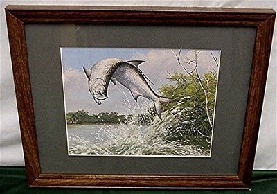 Jumping Tarpon Maynard Reece Framed Print in Color 50% Off Jumping Tarpon Maynard Reece Framed Print in Color 50% Off