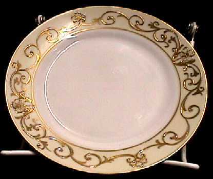 Cake Set Nippon White and Gold Set with Raised Gold Relief Cake Set Nippon White and Gold Set with Raised Gold Relief