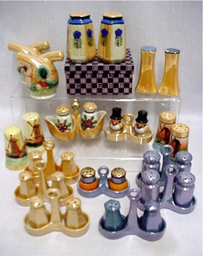 Luster Ware Gondola Condiment Set $49 German Porcelain Luster Ware Gondola Condiment Set $49 German Porcelain