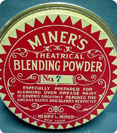 Theatrical Powder Advertising Tin by Henry Miner Theatrical Powder Advertising Tin by Henry Miner
