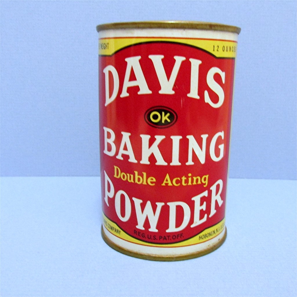 Davis Baking Powder 12 oz. Advertising Tin from drury on Ruby Lane