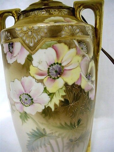 Lamp Nippon Porcelain Hand Painted Lamp Nippon Porcelain Hand Painted