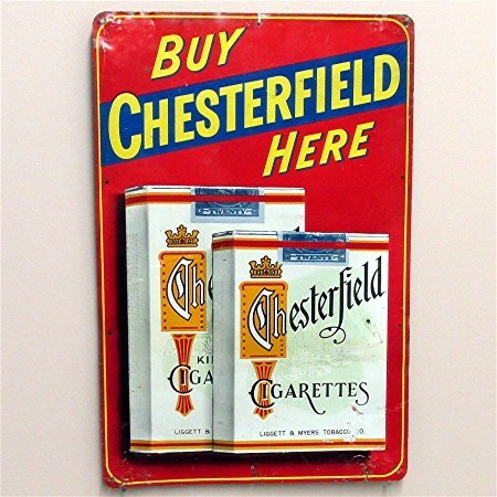 Chesterfield Cigarette Tin Advertising Sign 50% OFF Chesterfield Cigarette Tin Advertising Sign 50% OFF