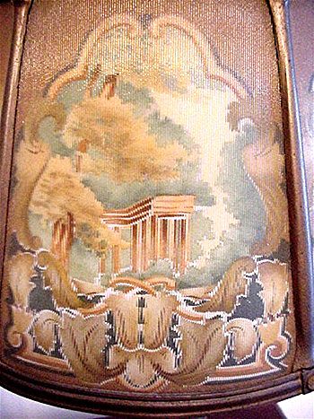 Table Lamp Antique with Reverse Painted Shade Table Lamp Antique with Reverse Painted Shade