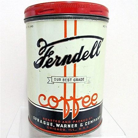 Early Ferndell Coffee Antique Advertising Coffee Tin Early Ferndell Coffee Antique Advertising Coffee Tin