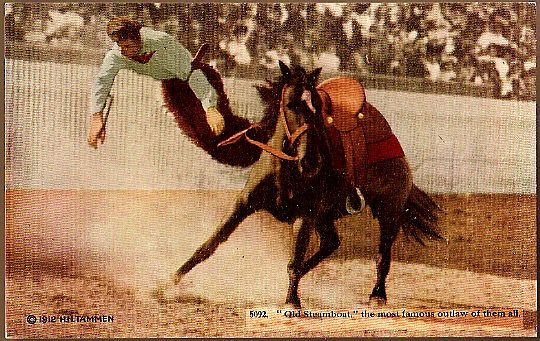 Vintage Post Card Artist Signed Western Photo Print Cowboy Bucked Off Horse Vintage Post Card Artist Signed Western Photo Print Cowboy Bucked Off Horse
