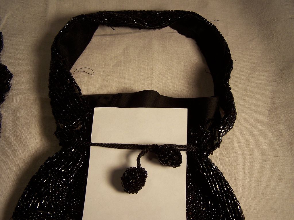 Black Jett Beaded Evening Collar and Beaded Purse Black Jett Beaded Evening Collar and Beaded Purse