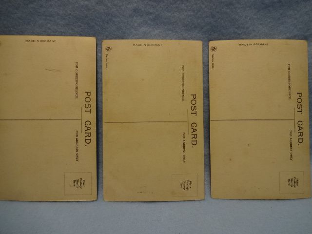 Three Vintage Romantic Postcards--Gelatin coated Three Vintage Romantic Postcards--Gelatin coated