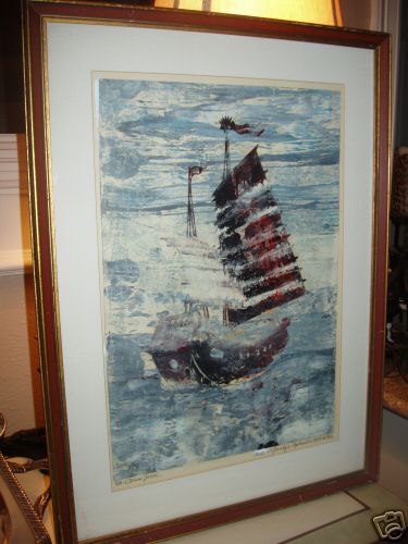 Paul Sprohge 1974 Hand Pulled Lithograph - Opium Junk, signed and numbered Paul Sprohge 1974 Hand Pulled Lithograph - Opium Junk, signed and numbered