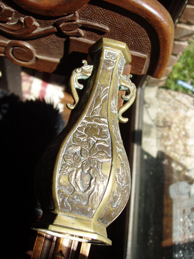 Antique Meiji Period Brass Bud Vase Antique Meiji Period Brass Bud Vase