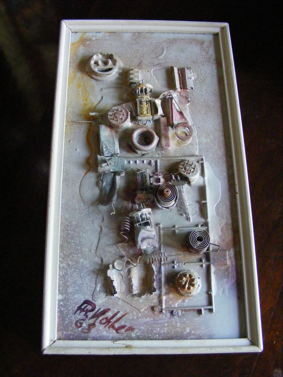 1968 Signed and Dated Mixed Media Painting 1968 Signed and Dated Mixed Media Painting
