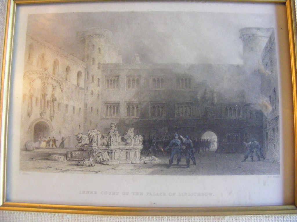 Hand Colored Engraving T. Allom Henry Wallis Inner Court of the Palace of Linlithgow Hand Colored Engraving T. Allom Henry Wallis Inner Court of the Palace of Linlithgow