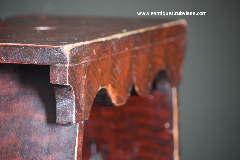 19th Century English Folk Art Paint Decorated Stool - Bench 19th Century English Folk Art Paint Decorated Stool - Bench