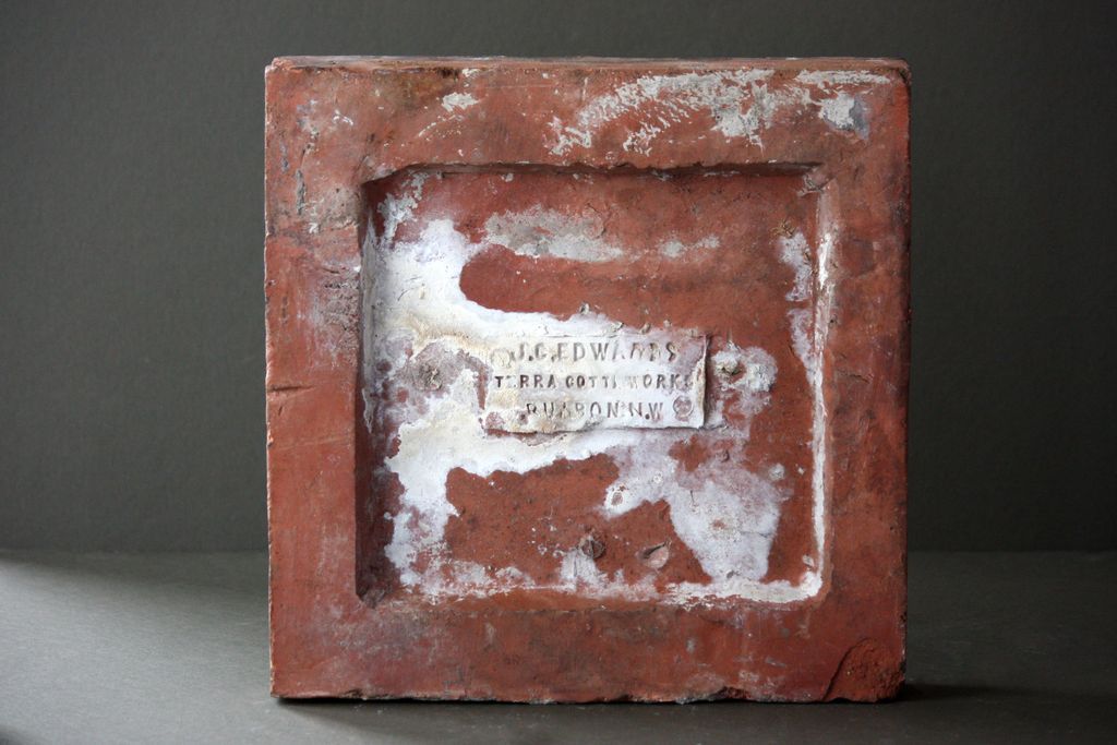 Antique Victorian Terracotta Facade Brick - 19th Century Architectural Salvage Element Antique Victorian Terracotta Facade Brick - 19th Century Architectural Salvage Element