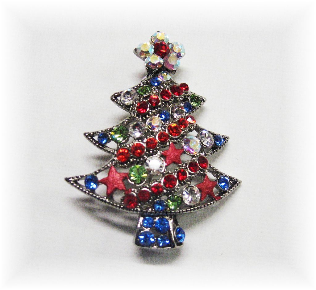 Sparkling Rhinestone Christmas Tree Pin Sparkling Rhinestone Christmas Tree Pin