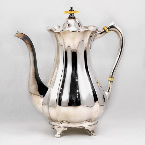 Elegant Antique John Round & Son EPNS Coffee Pot With Bone Accents - c.1886-1887 Elegant Antique John Round & Son EPNS Coffee Pot With Bone Accents - c.1886-1887