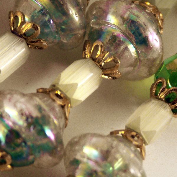 ca 1930's Magnificent Sea-Green Art Glass and Baroque Pearl Multi-Strand Necklace ca 1930's Magnificent Sea-Green Art Glass and Baroque Pearl Multi-Strand Necklace