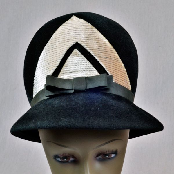 Funky 1960's Beehive Hat in Black and Tan Funky 1960's Beehive Hat in Black and Tan