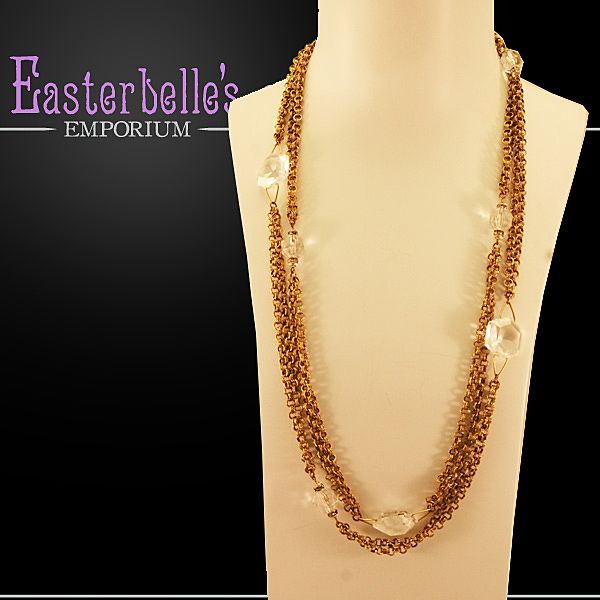 Miriam Haskell Rhinestone 57" Brass and Rhinestone Necklace - Timeless! Miriam Haskell Rhinestone 57" Brass and Rhinestone Necklace - Timeless!